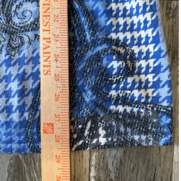 Talbots 100% Pure Merino Wool Houndstooth Paisley Cardigan Sweater Medium - Picture 7 of 8